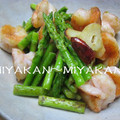 MIYA缶's cooksnap of when they made アスパラとエビのにんにく塩炒め.