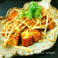inyako's cooksnap of when they made 厚揚げとシャキシャキもやしのキムチ炒め.