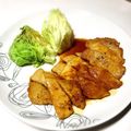sato3★'s cooksnap of when they made 豚ロース肉のガリバタ醤油プレート♪.