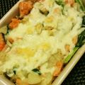 ten4k's cooksnap of when they made 簡単ホワイトソースの小松菜と鮭のグラタン.
