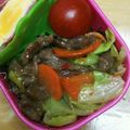 chirochan☆'s cooksnap of when they made ✿お弁当ストック✿牛コマピリ辛塩炒め.