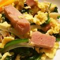 レンクロ's cooksnap of when they made 麺つゆでほうれん草とスパムのチャンプル.