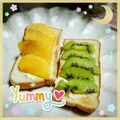 海理ママ's cooksnap of when they made クリームチーズと柿のデザートトースト.