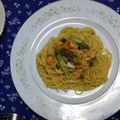 Sachi♪Ruby's cooksnap of when they made 秋鮭と柿のレモンバターソース パスタ.
