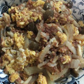 田中彼方's cooksnap of when they made ■きのことコンビーフのマヨ玉炒め■.