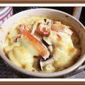 ちょこぱいん's cooksnap of when they made マカロニとじゃがいもと蟹のグラタン.