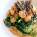 hiroerico's cooksnap of when they made ネバネバ納豆梅あんのおひたし.