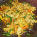 Lexell's cooksnap of when they made 油揚げと豚こま切れの味噌炒め.