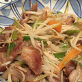 なつももママ's cooksnap of when they made 簡単！節約！もやしと豚こま肉のネギ塩炒め.