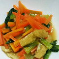 津田未来's cooksnap of when they made 小松菜と油揚げの煮びたし♪.