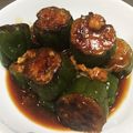 ずほらママ's cooksnap of when they made 肉汁♡ピーマンの肉詰めオイスターあん.