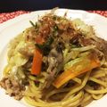 ♡tmk☆'s cooksnap of when they made BBQの〆の味♪焼肉のたれ焼きそば.