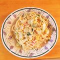 さゆこう♡'s cooksnap of when they made 白菜たっぷりクリームスパゲティー♡.
