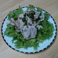 桜月❀咲良mommy's cooksnap of when they made 豚肉とわさび菜の冷しゃぶ風サラダ.