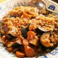ぐりtoぐら's cooksnap of when they made ナスとソーセージのトマトカレーリゾット.