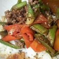 CoffeeCoco's cooksnap of when they made ピーマンとおくらの肉そぼろあん♡.