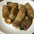 ra-ra-ra's cooksnap of when they made 大葉が香るチーズと豆腐の肉巻き☆.