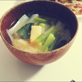 ママんま's cooksnap of when they made ＊小松菜と大根と油揚げ＊の味噌汁.