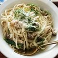 ラビスター's cooksnap of when they made ほうれん草ときのこのクリームパスタ.