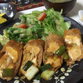 れんちゃん、's cooksnap of when they made 厚揚げと葱の照り肉巻き.