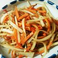 千代ちゃんママ's cooksnap of when they made 捨てちゃダメ！大根人参のキンピラ.