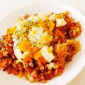 ＊＊しろっぺ＊＊'s cooksnap of when they made 鶏ひき肉とゆで卵のトマトごはん♬.