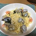 パパKeito's cooksnap of when they made アサリのアヒージョ：白ワイン蒸しのパスタ.