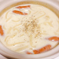 アプリコット♡'s cooksnap of when they made 土鍋で簡単！えのきと豆苗のミルクうどん鍋.