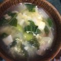 クックDAOELB☆'s cooksnap of when they made チンゲン菜とワカメと卵の焼肉スープ.