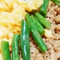 お料理始め隊's cooksnap of when they made 彩り綺麗♪優しい味の三色鳥そぼろ丼.