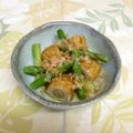 龍青空ママ's cooksnap of when they made 【簡単】ごぼう天とアスパラのお浸し.