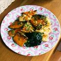 よしみるく's cooksnap of when they made 鶏胸肉とかぼちゃのオイマヨ和え.