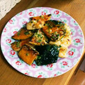 よしみるく's cooksnap of when they made 鶏胸肉とかぼちゃのオイマヨ和え.
