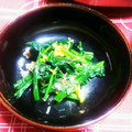 うちの子カエル's cooksnap of when they made ほうれん草と菊のお浸し♡.