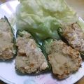 単！！'s cooksnap of when they made ピーマンの冷凍コロッケ詰め.