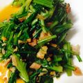 めがねのかず's cooksnap of when they made 簡単♪春菊とベーコンのニンニク炒め.