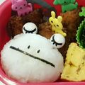 てるちゃんのお嫁さん's cooksnap of when they made 簡単★かえるのデコおにぎり弁当.