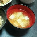 2児ママみきてぃ's cooksnap of when they made 簡単☆豆腐と卵のお味噌汁☆.