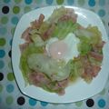 クックHL77FY☆'s cooksnap of when they made キャベツとベーコンに半熟たまごを乗せて☆.