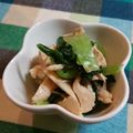 いしまいﾁｬﾝ's cooksnap of when they made 鶏むね肉★こまつなのごまドレ和え.