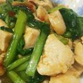 美紅夜's cooksnap of when they made 小松菜と鶏肉のピリ辛豆板醤炒め.