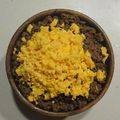 紅の空's cooksnap of when they made レンジだけ！そぼろと卵の二色丼.