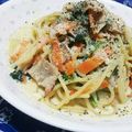 サーゴット's cooksnap of when they made ほうれん草とベーコンの豆乳スープパスタ.