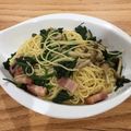 めえええええええ's cooksnap of when they made ほうれん草とベーコンの和風パスタ.