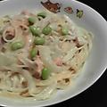 こっぺりあ's cooksnap of when they made 和風★サーモンの味噌クリームパスタ.
