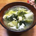 YUKIKI☆'s cooksnap of when they made キャベツとワカメの卵スープ.
