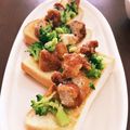 Cafecoron's cooksnap of when they made から揚げとブロッコリーのタルティーヌ.