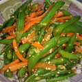 豆と麦's cooksnap of when they made 冷凍いんげんと人参のごま和え.