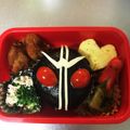クックDKIK7Y☆'s cooksnap of when they made 仮面ライダーダブル黒★キャラ弁.