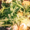yuri827's cooksnap of when they made ∮水菜と海老の❤プリプリ❤にんにく炒め∮.